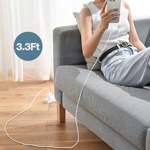 Apple TV Remote Charger with 3.3 Ft USB-C Cable – Fast Charging Solution for Apple TV (3 rd Gen) & Apple TV 4 K Remote (3 rd Gen) – Sleek White Design for Enhanced Compatibility and Effortless Power-Up Efficiency