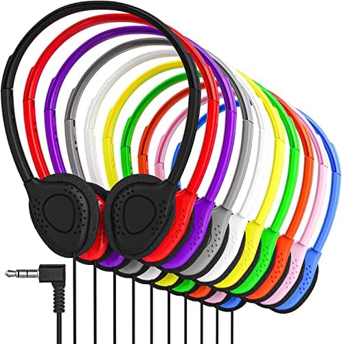 Maeline 20-Pack On-Ear Headphones with 3.5 mm Plug – Premium Bulk Audio Solution for Schools and Offices – Adjustable Fit, Durable Design, and Reliable Sound Performance for Kids and Professionals