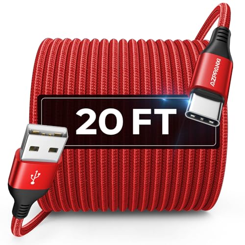 20 FT Extra-Long USB C Charging Cable – High-Speed Nylon Braided Cord for Mac Book, PS5, Nintendo Switch & More – Flexible, Durable, Tangle-Resistant Design for Effortless Connectivity and Rapid Data Transfer