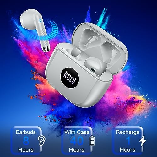 Unleash Premium Sound with Jxrev 2025 Wireless Earbuds – Advanced Bluetooth 5.4 Tech for Effortless Connectivity, Hi-Fi Stereo Audio for Unmatched Clarity, IP7 Waterproof Design for Ultimate Protection, 40-Hour Playtime for All-Day Listening, Enhanced 4-Mic Noise Cancellation for Crystal-Clear Calls, LED Battery Life Indicator for Convenience, Perfect for Active Lifestyles and Daily Use