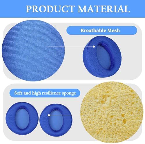 Transform Your Sony Headphones with Premium Sweatproof Earpads – Quick Fit Replacement Cushions Featuring Breathable Mesh & Advanced Isolation Foam for Ultimate Comfort and Sound Quality in Gaming & Music (Stylish Blue)