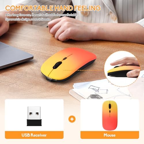 Seamless Productivity with 3 Pack Rosy Glow Red Wireless Bluetooth Mouse – Rechargeable, Silent, and Slim Dual Mode Mice for Laptop, Desktop, i Pad, and Mac – Perfect for On-the-Go Professionals and Students