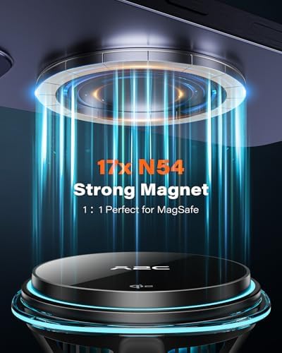 A2C Qi2 15W Wireless Car Charger CD Mount for MagSafe, Magnetic Wireless Charger for Car Air Vent | CD Slot with Semiconductor Cooling Chip, Fast Charging for iPhone 16 15 14 13 12, LED Indicator – Enhanced Compatibility and Speed