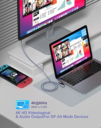 Premium 2-Pack USB C Charger Cable – 6 FT Right Angle Design for 100 W PD Fast Charging & 10 Gbps Data Transfer – Compatible with i Phone 15 Series, i Pad Pro, Mac Book & Samsung Galaxy S23/S22 – Durable Nylon Braided for Optimal Performance and Convenience