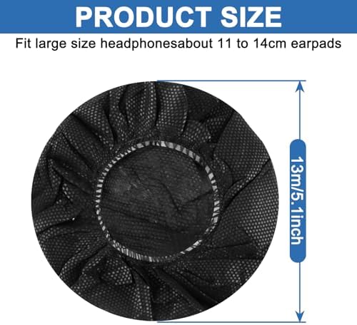 200 Disposable Headphone Earpad Covers – Hygienic Non-Woven Stretchable Accessories for On-Ear Headphones (3.54″) – Essential Sanitary Solution for Clean Listening Environments
