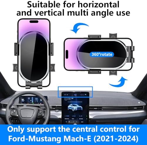 Ford Mustang Mach-E 2021-2025 Premium Car Phone Holder – 360-Degree Rotating Dashboard Mount for Enhanced Navigation & Hands-Free Use – Durable, Easy Installation Mobile Phone Cradle Accessory for Optimal Driving Experience
