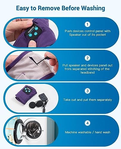 Transform Your Sleep and Workouts with Voerou Bluetooth Sleep Headband Headphones – Comfort-Driven Design, Superior HD Sound, Perfect for Insomnia Relief, Yoga, and Travel, Adjustable Fit with Long-Lasting Battery Life for Seamless Audio Enjoyment