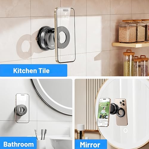 Ultimate 360° Adjustable Magnetic Phone Holder: Superior Suction Cup Mount for Vehicles, Gyms, and Mirrors – Universal Fit for i Phones, Androids, and All Smartphones – Compact, Foldable Design for Effortless Transport and Optimal Viewing Angles – Robust Vacuum Grip Ensures Hands-Free Navigation and Safe Calls – Essential Tool for Modern Drivers and Fitness Enthusiasts