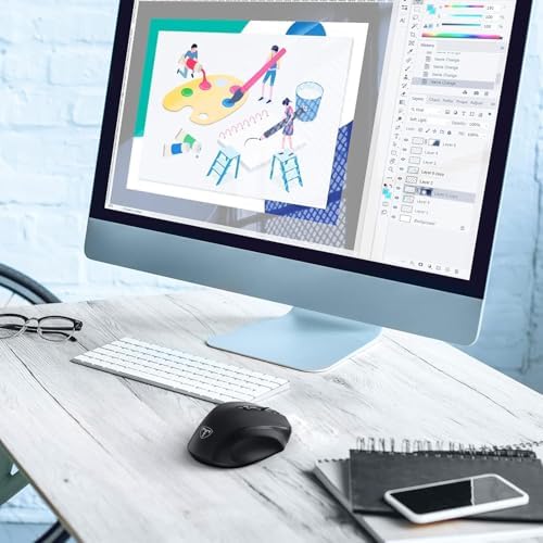 Elevate Your Workflow with the D-09 Wireless Mouse – Ergonomic USB Cordless Design, 5-Level 2400 DPI Precision, 16-Month Battery Life, Perfect for PC, Mac, and Chromebook Users – Convenient 2-Pack for Enhanced Productivity and Ultimate Comfort