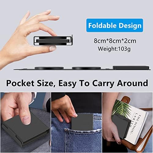 Revolutionize Your Charging Experience with the Dual 15 W Foldable Magnetic Wireless Charger – 3-in-1 Travel Essential for i Phone, Samsung, Apple Watch, and Air Pods – Fast, Efficient, and Universally Compatible with Mag Safe Devices for On-the-Go Power