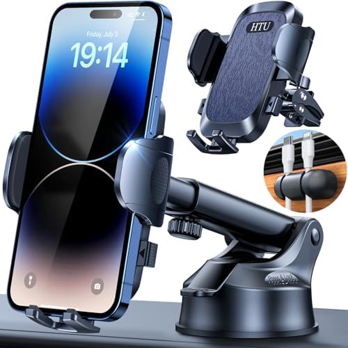 2025 Ultimate Car Phone Mount – Unmatched 80+ LBS Suction for Unshakeable Stability | Military-Grade Durability | Universal Dashboard, Windshield & Vent Holder for i Phone 15 Pro Max, Samsung & More | Sleek Dark Grey Design with Safety Certifications
