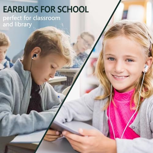Bulk 100 Pack Classroom Earbuds – Lightweight and Durable Headphones for Enhanced Student Focus, Tangle-Free Design Perfect for Interactive Learning, Compatible with Tablets and Laptops, Ideal Audio Solution for Group Activities and Educational Presentations