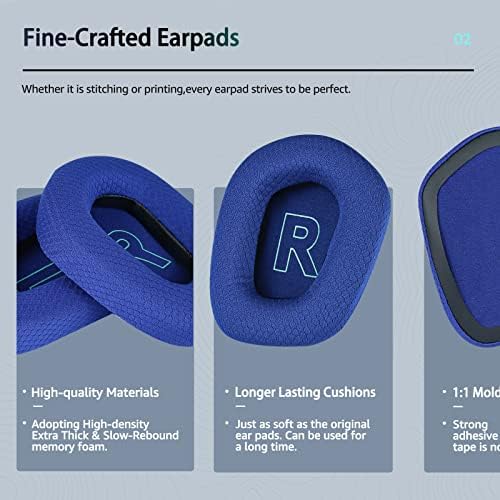 Upgrade Your Gaming with Premium Soft Mesh Ear Pads for Logitech G733 & G335 – Noise-Isolating Foam Enhances Comfort and Sound Quality (Black)