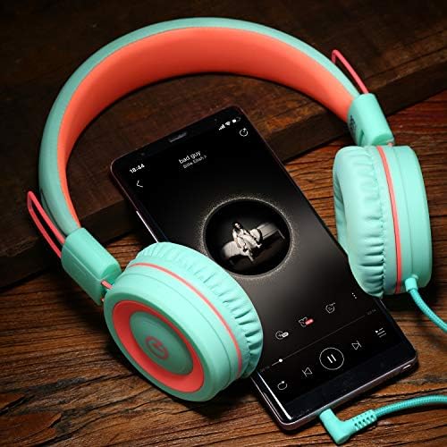 Noot Products K11 Kids Headphones – Ergonomic Foldable Wired On-Ear Audio Solution with 5 ft Tangle-Free Cord and 3.5 mm Jack for i Pads, Kindle, Fire Tablets, and Laptops – Ultimate Comfort and Stylish Design for School, Travel, and Gaming – Safe Listening Experience for Young Audiophiles