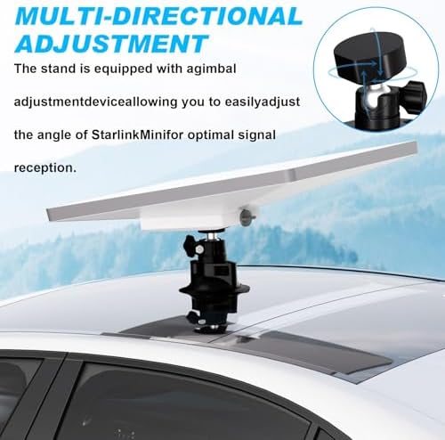 Starlink Mini Mounting Solution: Heavy-Duty Suction Cup Car Mount with Adjustable Angle for Optimal Satellite Connectivity on RVs and Boats – Ultimate Travel Accessory for High-Speed Internet Access