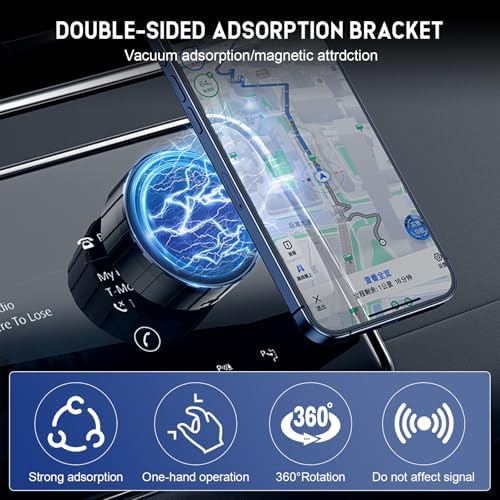 Revolutionary 360-Degree Electric Vacuum Magnetic Phone Mount for Cars – Ultimate Hands-Free Navigation & Secure Grip for All Smartphones Including i Phone 15/14/13/12 – Premium Double-Sided Suction Technology for Glass & Smooth Surfaces – Quick-Release, Compact Design for Effortless Use