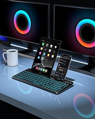 Revolutionize Your Typing with the seenda Backlit Multi-Device Bluetooth Keyboard – Wireless and Rechargeable with Ergonomic Design, Switch Seamlessly Between 4 Devices for Mac, Android, i OS & Windows – Perfect for Enhanced Productivity and Comfort!