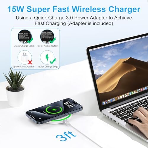 15 W Fast Wireless Charging Pad for Google Pixel, Moto Razr+, and Samsung Galaxy – Sleek, Universal Compatibility, and Smart Charging Indicators for Effortless Power-Up at Home or Office