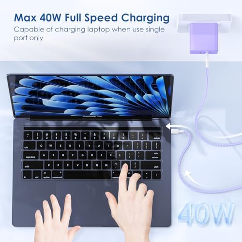 Essri 45 W PD 3.0 Ultra-Fast Charger Duo with 10 FT USB-C Cable – Premium Charging Solution for i Phone 16/15 Pro Max and Mac Book – High-Efficiency Power Delivery, Multi-Voltage Compatibility (20 V/2.25 A, 15 V/3 A, 12 V/2 A) – Perfect for On-the-Go Charging and Enhanced Device Performance