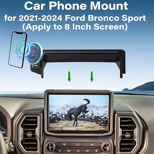 Experience the Future of Road Safety with the 15 W Fast Wireless Charging Car Phone Holder for Ford Bronco Sport 2021-2024 – Effortless 360-Degree Rotation & Secure Screen-Fixed Clip for Optimal Hands-Free Navigation – Tailored for 8-Inch Touch Screens – Your Essential Accessory for Uninterrupted Connectivity and Driving Comfort