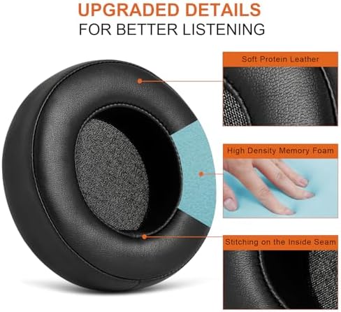 Premium Comfort Replacement Ear Pads for Corsair Virtuoso RGB Wireless SE XT Gaming Headset – Enhanced Memory Foam Cushions with Superior Breathability and Noise Isolation (Fabric Black) – Perfect for Long Gaming Sessions and Easy Installation