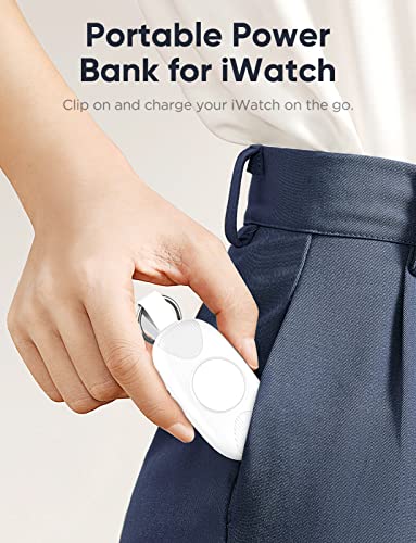 Magnetic Keychain Wireless Power Bank for Apple Watch – 1000 m Ah Portable Charger with 4 LED Indicators, Universal Compatibility for All Apple Watch Series, Effortless Charging Solution for Active Lifestyles