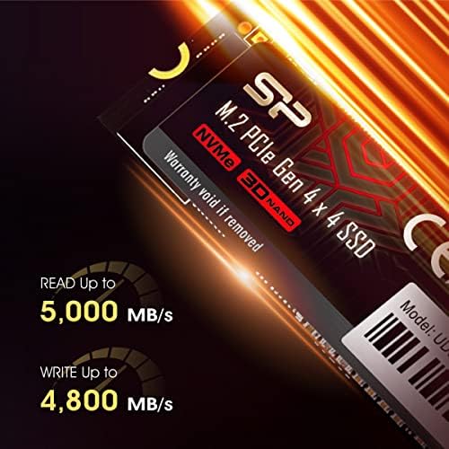 Elevate Your Computing Experience with Silicon Power 500 GB UD90 NVMe 4.0 Gen4 PCIe M.2 SSD – Lightning-Fast Read/Write Speeds of 5,000/2,700 MB/s for Gamers and Creators – Compact, Reliable Storage Solution with Superior Compatibility for All Devices