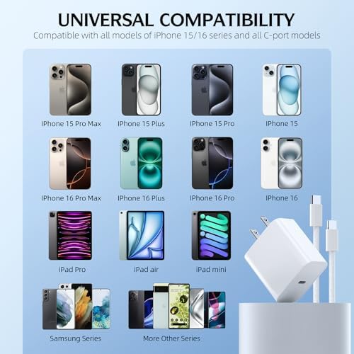 Elevate Your Charging Experience: 2-Pack 10 FT Woven USB-C Cables with 20 W Fast Charger for i Phone 16 Series & i Pad Pro – Ultimate Speed, Durability, and Compatibility for On-the-Go Power Needs
