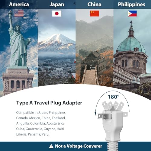 Universal European Travel Plug Adapter with USB-C – TOPREK 9-in-1 Power Strip for US to Europe with 6 Outlets & 3 USB Ports, 3 FT Extension Cord for Seamless Charging in Germany, France, Spain, Greece, and More – Ideal for Hotel and Airport Use
