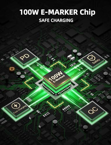 VAFOTON USB C Magnetic Charging Cable 100W (2Pack, 3.3ft/6ft), 9Pin Magnetic Charger Cable/360&180 Rotation Magnet Phone Charger/Type C Data Cable for Ma-Book/Pad Series, Samsung Galaxy – Enhanced Compatibility and Speed