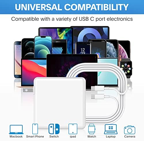 High-Efficiency 118 W USB-C Fast Charger for Mac Book Pro & Air – Rapid Charging for M1, M2, M3, M4, i Pad Pro, and Universal USB-C Devices – Includes Smart Charge Cable with Advanced Protection Features