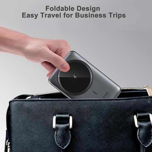 Sleek 3-in-1 Foldable Wireless Charger for i Phone with Mag Safe Compatibility – Ultra-Fast Charging Station for i Phone, Apple Watch & Air Pods – Perfect Travel Companion for Tidy Power Solutions