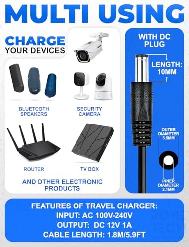 Elevate Your Relaxation with the 5.9 ft High-Speed Ergonomic Charger for Pure Wave CM-05 & CM-07 Massagers – Optimal 8.5 V, 0.6 A Power Supply for Effortless Enjoyment and Enhanced Flexibility in Home Wellness Solutions