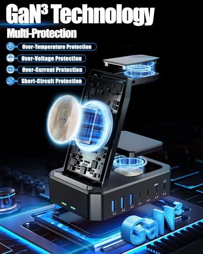 Ultimate 10-in-1 Wireless Charging Station for Samsung Devices – 300 W Power Hub with 65 W USB C Fast Charging for S25 Ultra/S24/S23/S22/Note 20, Galaxy Watch Ultra 7/6/5 & Galaxy Buds – Multi-Device Convenience and Rapid Power Delivery, Ideal for Home & Office Use