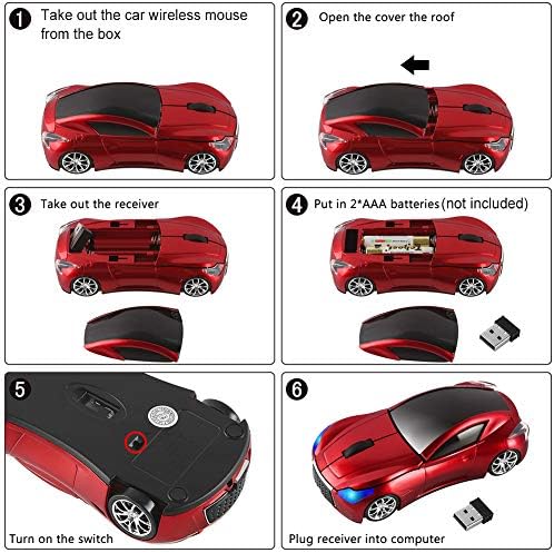 Sleek Yellow Wireless Car Mouse – Cool Sports Car Design for Enhanced Precision with 1600 DPI Optical Technology | Lightweight & Portable USB Receiver Mouse for Laptops, PCs, and Travel | Perfect Gift for Tech Lovers and Professionals