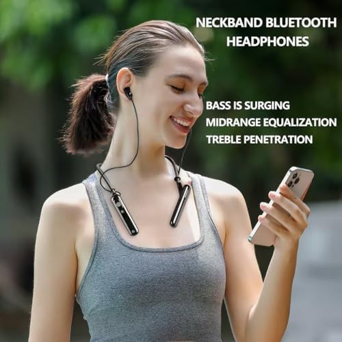 Revolutionary Bluetooth V5.2 Neckband Headphones – 35 Hours of Uninterrupted Sound, IPX7 Waterproof for Ultimate Workout Durability, and Powerful Deep Bass for Superior Audio Experience – Ideal for Daily Commuters and Fitness Enthusiasts with Ergonomic Comfort Design