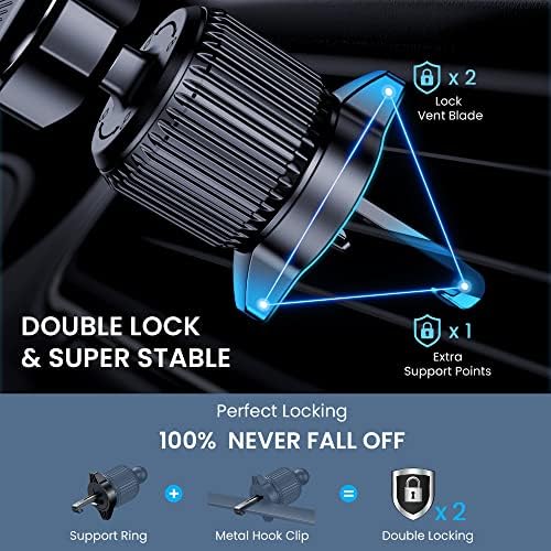 Universal Car Phone Mount: Hands-Free Adjustable Holder for Safe Driving – Secure Air Vent Smartphone Stand for i Phone & Android – 360-Degree Rotation for Optimal Viewing and Easy Access – Durable Lightweight Design for All Vehicles