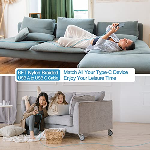 Experience Unmatched Charging Efficiency with the 6 ft USB C Power Cord 5-Pack – Featuring 90-Degree Right Angle Connector for Samsung Galaxy Devices – Fast Charging at 3.1 A – Durable Nylon Braided Design for Enhanced Longevity – Ideal for Home, Office, and Travel Use – Perfectly Compatible with Galaxy S25 Ultra, A16, A54, A14, A15, A25, A13 5 G, A53, S24, S23, S22, S21, S20 FE – Say Goodbye to Tangled Cords and Hello to Seamless Connectivity – Elevate Your Charging Game Today!