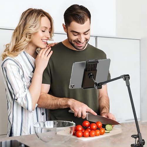 Phone Stand for Desk Flexible Arm Clamp Clip Phone Mount Bed Phone Holder Laying Down for Filming Compatible with15 Pro 14 Max/Plus or Other 4″-7″ Devices V05 – Enhanced Compatibility and Speed