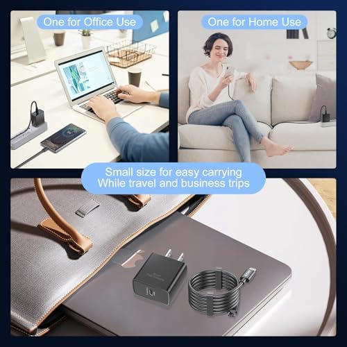 Looptimo 45 W Ga N Super Fast USB-C Charger for Samsung Galaxy S25 Series – Dual 6.6 FT Cables Included for Ultimate Convenience and Compatibility – High-Efficiency Type-C Adapter for Rapid Charging on All Devices – Compact, Durable Design for Travel and Home Use – Enhanced Safety Features for Worry-Free Power Delivery