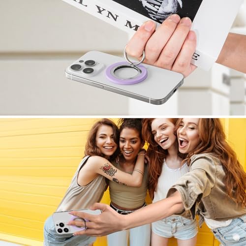 Magnetic Dual-Sided Phone Ring Holder in Elegant Purple – Ultimate Grip and Kickstand for i Phone 12-16 Series – Experience Unmatched Hands-Free Functionality and Enhanced Device Control for Everyday Use
