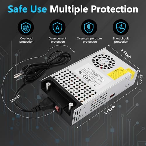 High-Performance 110 V AC to 12 V DC Power Supply Transformer – 50 A 600 W Switching Mode Adapter for CCTV Systems, 3 D Printers, and Security Equipment – Unmatched Efficiency and Broad Compatibility