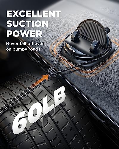 JOYROOM 360° Rotatable Car Phone Holder – Adjustable Dashboard Mount for Seamless One-Hand Operation – Universal Fit for 4-7″ Smartphones including i Phone 16 Pro & Samsung S25 – Optimal Viewing & Enhanced Safety Driving Experience