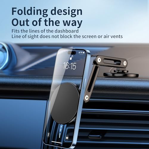 Sleek Aluminum Alloy Magnetic Car Phone Holder for Tesla Model 3/Y – 360-Degree Rotating Mount for Hands-Free Navigation – Universal Fit for All Smartphones – Effortless Installation & Enhanced Safety on the Road
