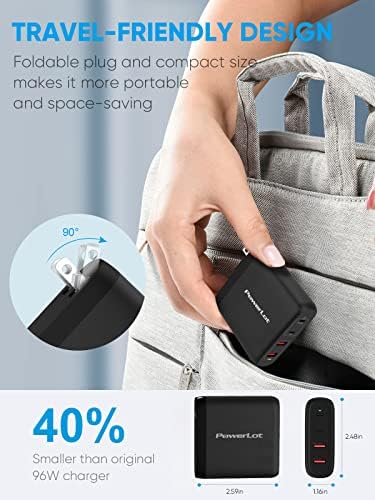 100 W USB-C Power Adapter – Ultra-Fast Wall Charger with PD 3.0 Technology, 6 ft 5 A Cable – Universal Compatibility for Mac Book, i Pad, i Phone 14, Pixel, Chromebook & USB-C Laptops – Compact, Durable & Safe Charging Solution for Home and Travel