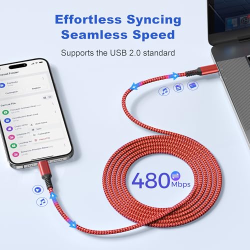 Basesailor 10 ft USB C to USB C Power Delivery Charging Cable – 100 W Fast Charger for i Phone 16/15 Pro Max, Mac Book, i Pad Air 4/5, Mini 6, and Samsung Galaxy S22/S23/S24/S25 – Durable 2 Pack for Enhanced Speed and Efficiency