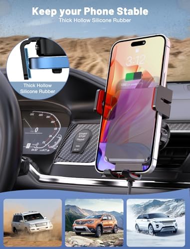 MOKPR Wireless Car Charger – Smart Auto-Clamping Air Vent Mount for Fast Charging (15 W/10 W/7.5 W) – Compatible with i Phone 15/14/13/12/11 and Samsung Galaxy – Stylish Pink Design for Modern Vehicles – Effortless Device Stability and Charging On-the-Go