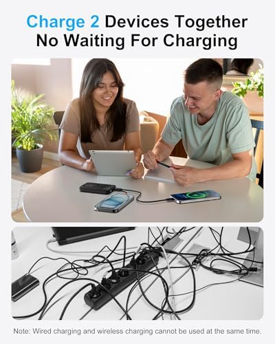 Asper X Mag Safe 10,000 m Ah Portable Power Bank – Dual Charging Solutions with 15 W/22.5 W Fast Charging, Smart LED Power Display, Built-in USB-C Cable & Compact Design for i Phone 16/15/14/13/12 & Galaxy S25 – Ultimate Travel Companion for Efficient Power Management