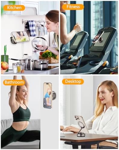 Magnetic Phone Stand, Compatible with MagSafe Phone Stand Holder for Desk, Multi-Functional Foldable, Double-Sided Magnetic Cell Phone Stand, for iPhone 16 15 14 13 12 Magsafe Case – Enhanced Compatibility and Speed