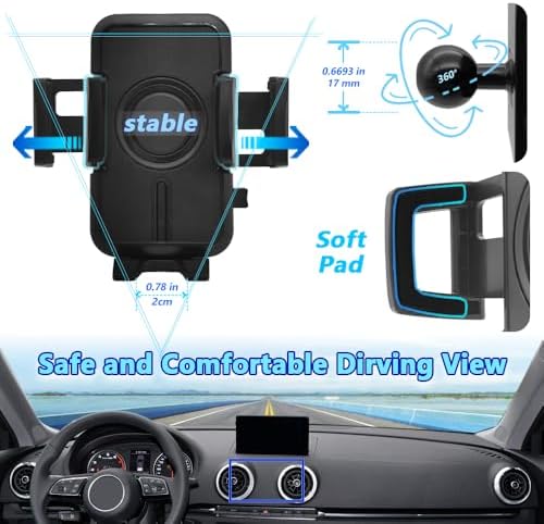 WAAPAK Premium Car Phone Holder Mount for 2014-2020 Audi A3, S3 & RS3 – Ultimate Smartphone Cradle with Metal Base for Thick Cases, 360-Degree Rotation & Easy Installation – Elevate Your Driving Experience with Seamless Navigation Access